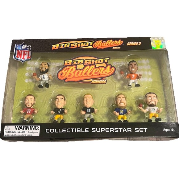 Big Shot Ballers NFL Series 3 Collectible Superstar Minifig Set of 7 New In Box - Picture 1 of 13